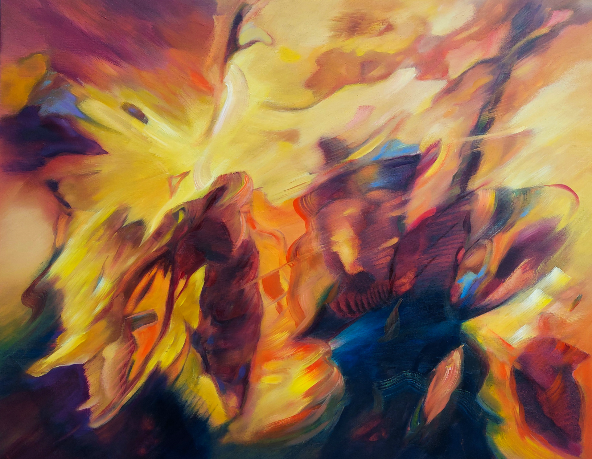 Ecocene amber - Olieverf op doek  80 x 100 cm 