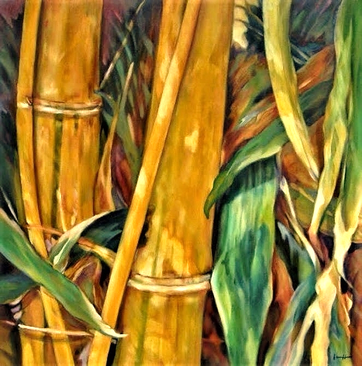 Bamboe - Olieverf op doek  80 x 80 cm 